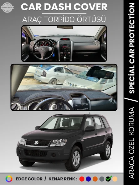 SUZUKI GRAND VİTARA (2006-2012) Torpido Örtüsü Panel Torpido Koruma Tam Uyum UV Koruma Hızlı Montaj ürün görseli 1