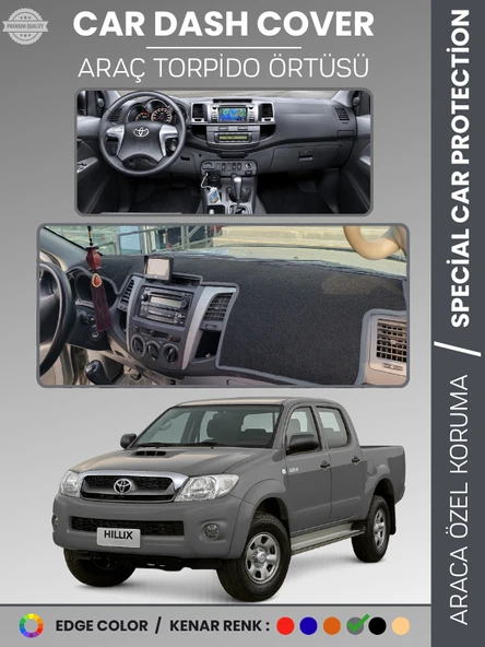 TOYOTA HILUX (2005-2014) Torpido Örtüsü Panel Halısı Torpido Koruma Tam Uyum UV Koruma Kaymaz ürün görseli 1