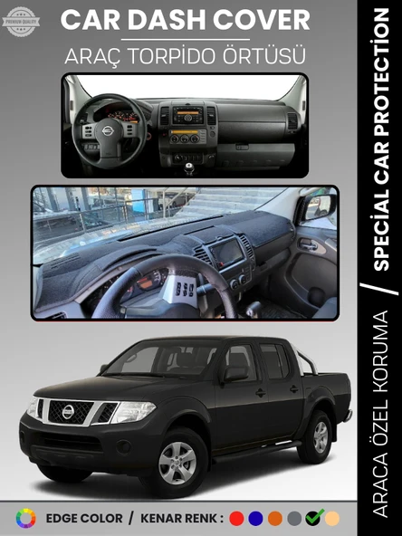 NISSAN NAVARA D40 (2005-2015) Torpido Örtüsü Panel Koruma Araca Özel UV Koruma Kaymaz Kolay Montaj ürün görseli 1