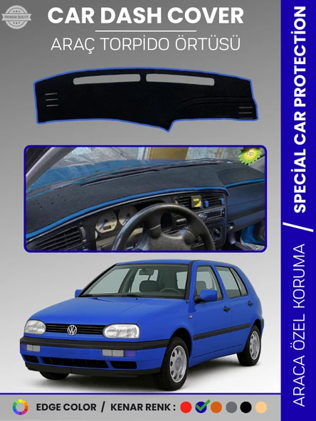 VOLKSWAGEN GOLF 3 MK3 (1991-1998) Torpido Örtüsü Panel Halısı Torpido Koruma Tam Uyum UV Koruma ürün görseli 1