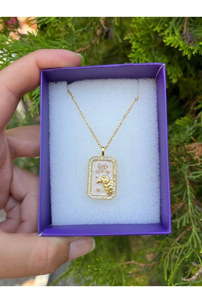 nergis collection Çelik Koç Burcu Zirkon Taşlı Vintage Kolye ürün görseli 1