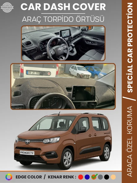 TOYOTA PROACE CITY (2019-2024) Torpido Örtüsü Panel Halısı Torpido Koruma Tam Uyum UV Koruma Kaymaz ürün görseli 1