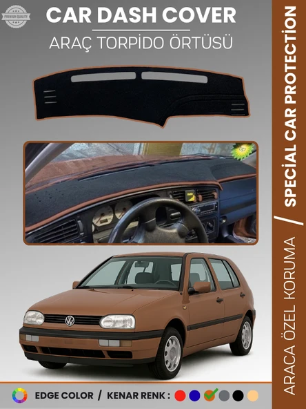 VOLKSWAGEN GOLF 3 MK3 (1991-1998) Torpido Örtüsü Panel Halısı Torpido Koruma Tam Uyum UV Koruma ürün görseli 1