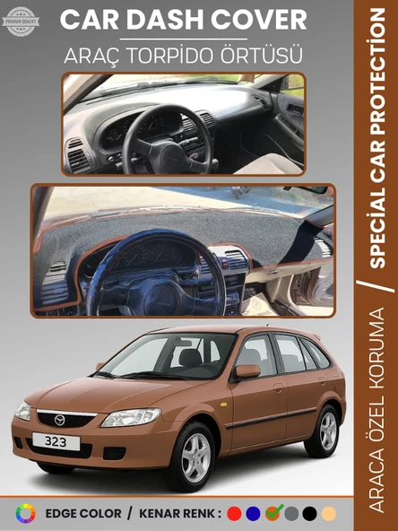 MAZDA 323 BJ HATCHBACK (1998-2003) Torpido Örtüsü Panel Koruma Torpido Koruma Tam Uyum UV Koruma ürün görseli 1