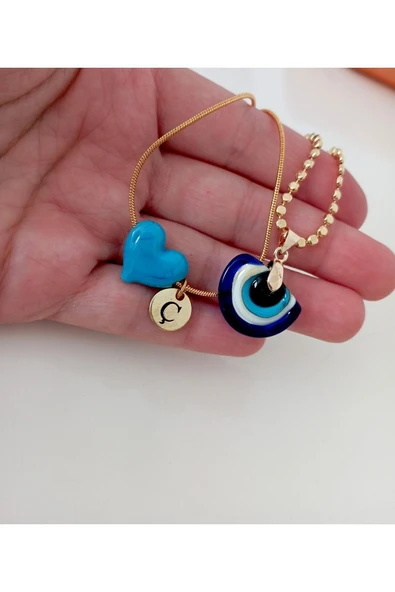 nergis collection Murano Nazar - Kalp Kolye ürün görseli 1
