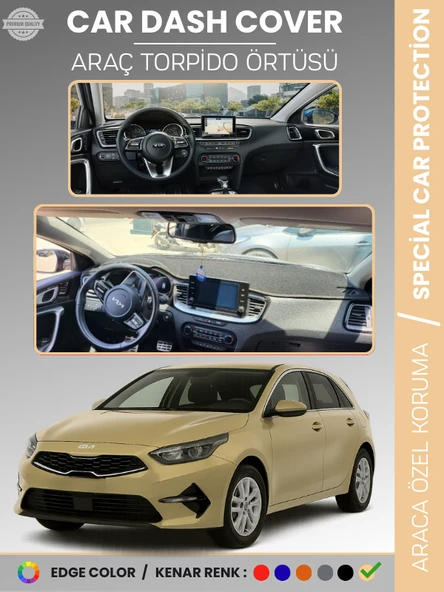 KIA CEED CD KASA (2018-2024) Torpido Örtüsü Panel Koruma Torpido Koruma Tam Uyum Çatlamayı Önler ürün görseli 1