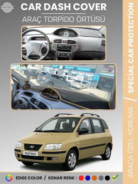 HYUNDAI MATRIX (2001-2010) Torpido Örtüsü Ön Göğüs Koruma Torpido Koruma Tam Uyum Çatlamayı Önler ürün görseli 1