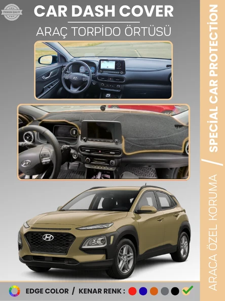 HYUNDAİ KONA (2020-2022) Torpido Örtüsü Ön Göğüs Koruma Torpido Koruma Tam Uyum Çatlamayı Önler ürün görseli 1