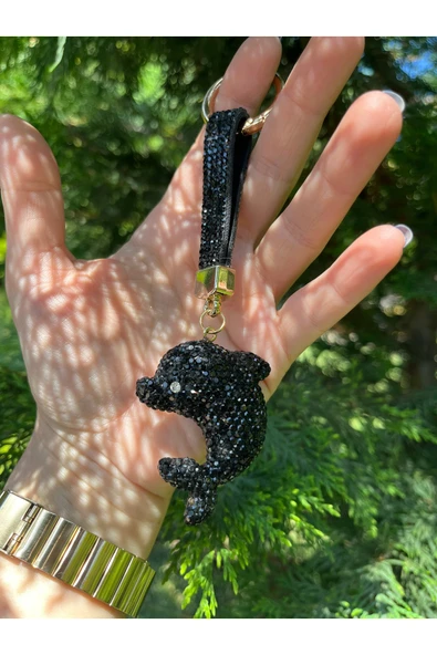nergis collection Taşlı Yunus Balığı Anahtarlık ve Çanta Charmı ürün görseli 1