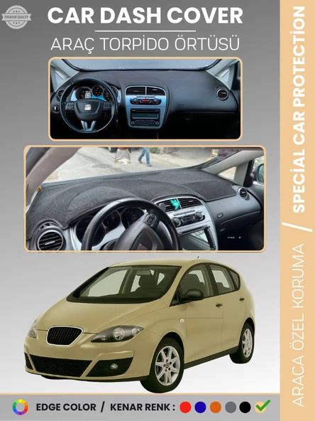 SEAT ALTEA (2010-2015) Torpido Örtüsü Panel Halı Koruma Tam Uyum UV Koruma Hızlı Montaj ürün görseli 1