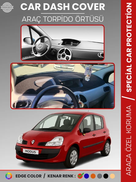 RENAULT MODUS (2004-2012) Torpido Örtüsü Ön Göğüs Koruma Torpido Koruma Tam Uyum Çatlamayı Önler ürün görseli 1