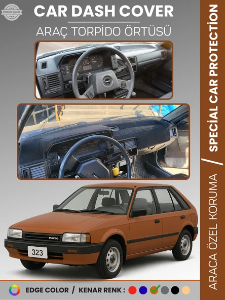 MAZDA 323 BF (1985-1989) Torpido Örtüsü Panel Koruma Torpido Koruma Tam Uyum Çatlamayı Önler Kaymaz ürün görseli 1