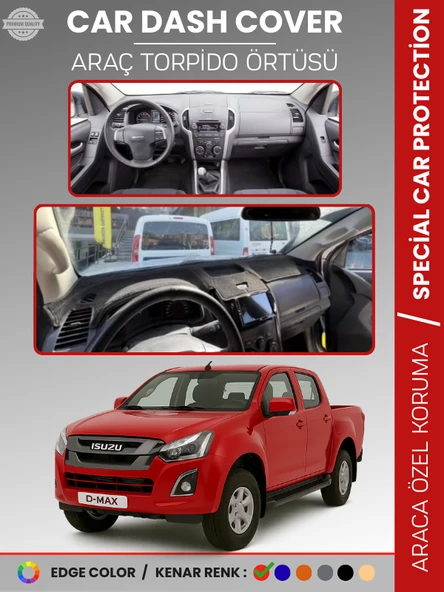 ISUZU D-MAX RT50 KASA (2012-2019) Torpido Örtüsü Ön Göğüs Koruma Torpido Koruma Tam Uyum Uv Koruma ürün görseli 1