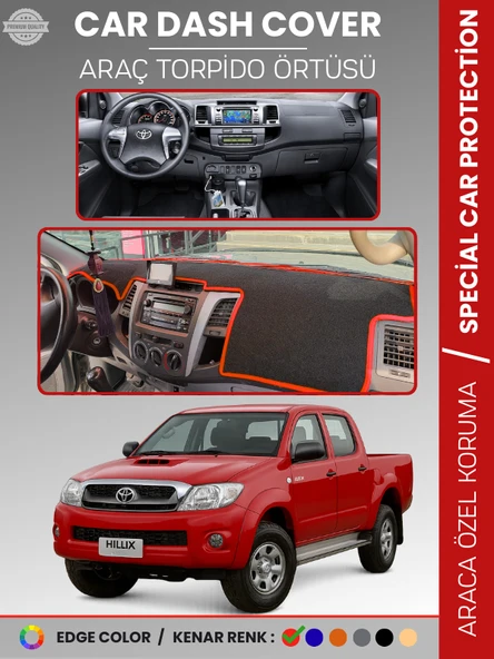 TOYOTA HILUX (2005-2014) Torpido Örtüsü Panel Halısı Torpido Koruma Tam Uyum UV Koruma Kaymaz ürün görseli 1