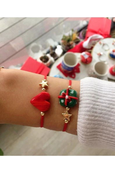 nergis collection Yeniyıl Murano Cam Hediye Paketi - Kalp Bileklik ürün görseli 1