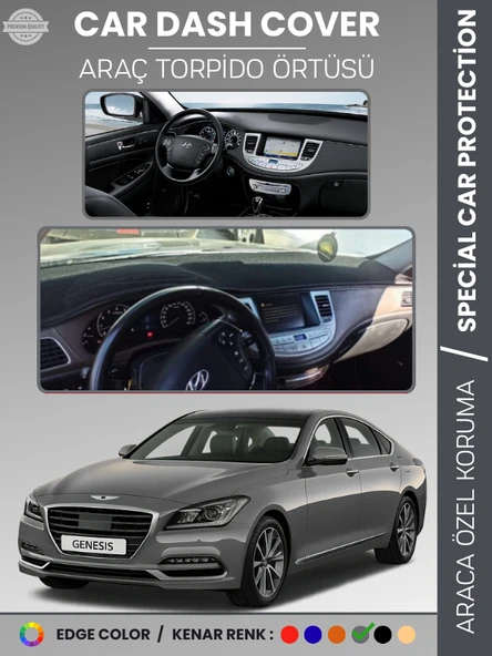 HYUNDAI GENESIS BH KASA (2008-2014) Torpido Örtüsü Ön Panel Halı Torpido Koruma Tam Uyum ürün görseli 1