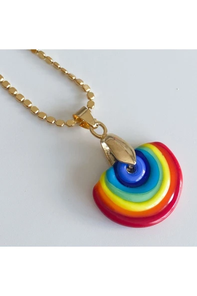 nergis collection Murano Gökkuşağı Kolye ürün görseli 1