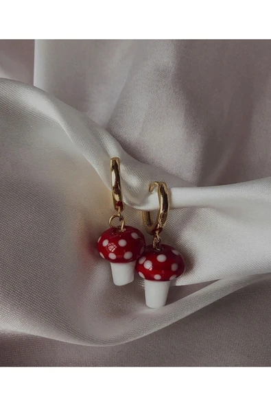 nergis collection Murano Mantar Küpe Çelik ürün görseli 1