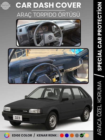 MAZDA 323 BF (1985-1989) Torpido Örtüsü Panel Koruma Torpido Koruma Tam Uyum Çatlamayı Önler Kaymaz ürün görseli 1