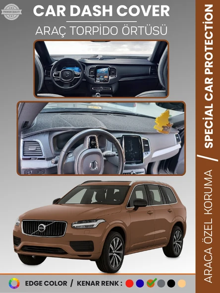VOLVO XC90 TORPİDO ÖRTÜSÜ (2015-2024) Torpido Örtüsü Panel Halısı Torpido Koruma Tam Uyum UV Koruma ürün görseli 1