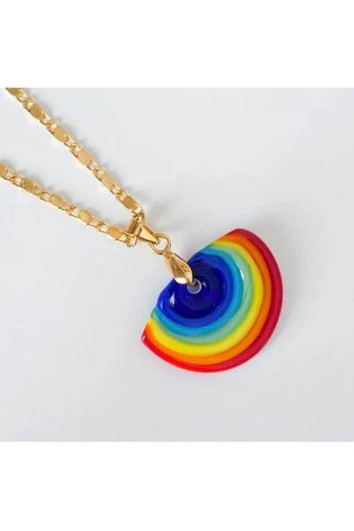 nergis collection Murano Gökkuşağı Kolye ürün görseli 1