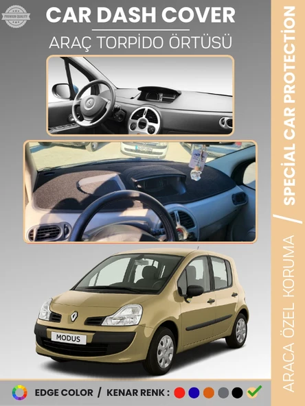 RENAULT MODUS (2004-2012) Torpido Örtüsü Ön Göğüs Koruma Torpido Koruma Tam Uyum Çatlamayı Önler ürün görseli 1