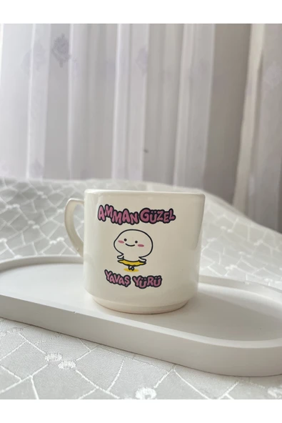 nergis collection Esprili Kupa Bardak Çay Kahve Fincanı 200 ml ürün görseli 1