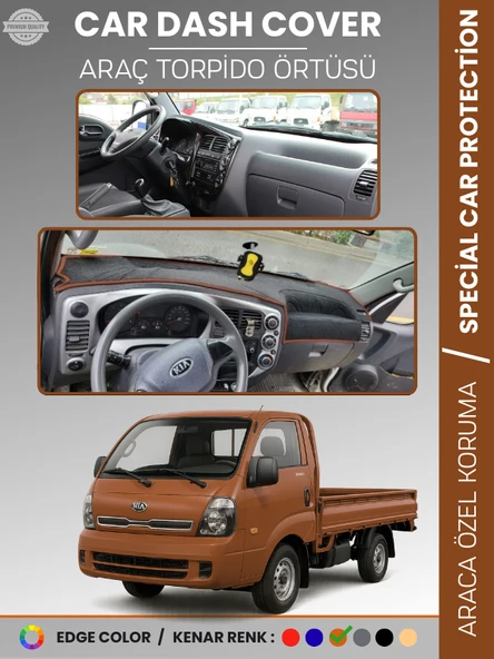KİA BONGO (2004-2019) Torpido Örtüsü Panel Koruma Torpido Koruma Tam Uyum Çatlamayı Önler Kaymaz ürün görseli 1