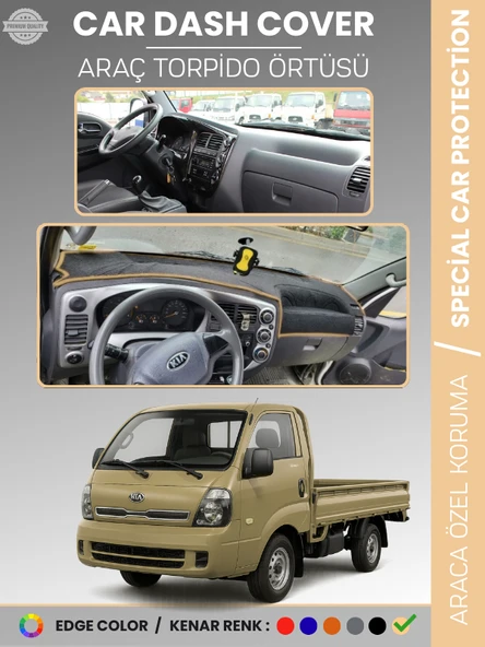 KİA BONGO (2004-2019) Torpido Örtüsü Panel Koruma Torpido Koruma Tam Uyum Çatlamayı Önler Kaymaz ürün görseli 1