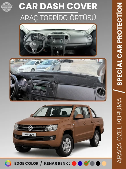 VOLKSWAGEN AMAROK (2009-2016) Torpido Örtüsü Panel Halısı Torpido Koruma Tam Uyum UV Koruma Kaymaz ürün görseli 1