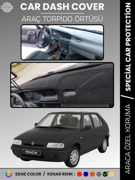 SKODA FELICIA (1994-2001) Torpido Örtüsü Panel Halı Torpido Koruma Tam Uyum UV Koruma Hızlı Montaj ürün görseli 1