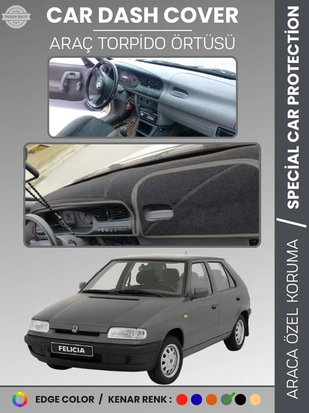 SKODA FELICIA (1994-2001) Torpido Örtüsü Panel Halı Torpido Koruma Tam Uyum UV Koruma Hızlı Montaj ürün görseli 1