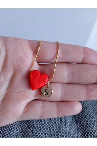 nergis collection Murano Turuncu Kalp Kolye ürün görseli 1