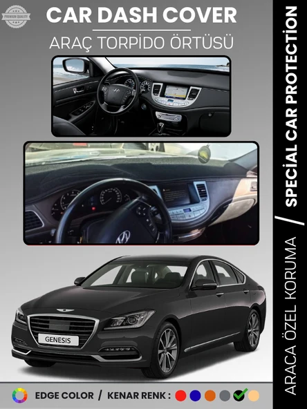 HYUNDAI GENESIS BH KASA (2008-2014) Torpido Örtüsü Ön Panel Halı Torpido Koruma Tam Uyum ürün görseli 1