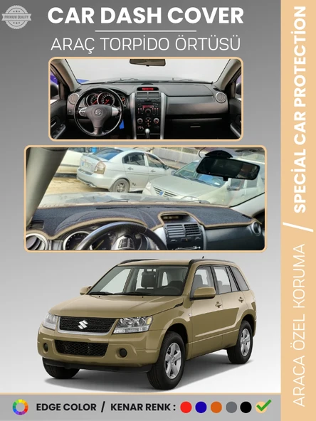 SUZUKI GRAND VİTARA (2006-2012) Torpido Örtüsü Panel Torpido Koruma Tam Uyum UV Koruma Hızlı Montaj ürün görseli 1