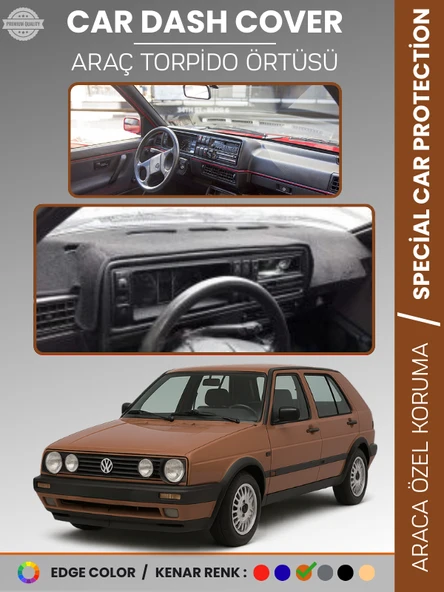 VOLKSWAGEN GOLF 2 MK2 (1983-1992) Torpido Örtüsü Panel Halısı Torpido Koruma Tam Uyum UV Koruma ürün görseli 1