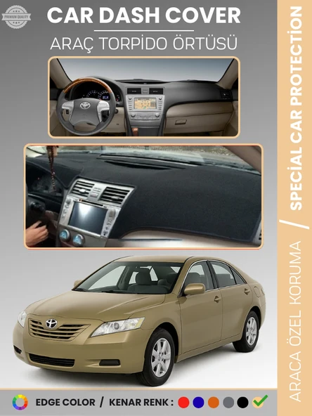 TOYOTA CAMRY (2006-2012) Torpido Örtüsü Ön Göğüs Halı Torpido Koruma Tam Uyum Çatlamayı Önler Kaymaz ürün görseli 1