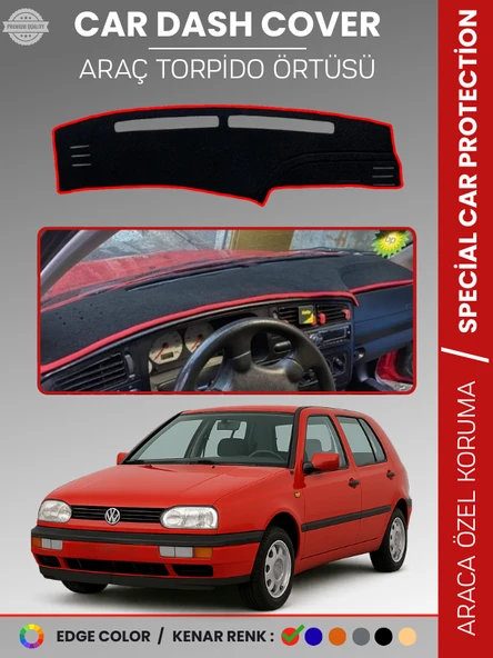 VOLKSWAGEN GOLF 3 MK3 (1991-1998) Torpido Örtüsü Panel Halısı Torpido Koruma Tam Uyum UV Koruma ürün görseli 1