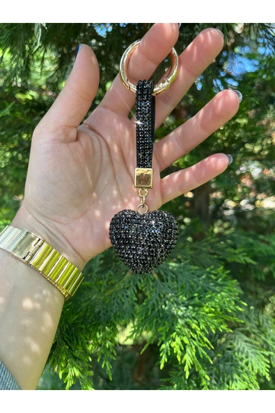 nergis collection Taşlı Kalpli Çanta Charmı Anahtarlık Çanta Süsü ürün görseli 1