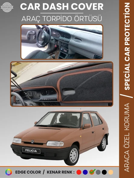 SKODA FELICIA (1994-2001) Torpido Örtüsü Panel Halı Torpido Koruma Tam Uyum UV Koruma Hızlı Montaj ürün görseli 1