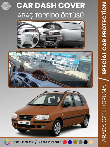 HYUNDAI MATRIX (2001-2010) Torpido Örtüsü Ön Göğüs Koruma Torpido Koruma Tam Uyum Çatlamayı Önler ürün görseli 1