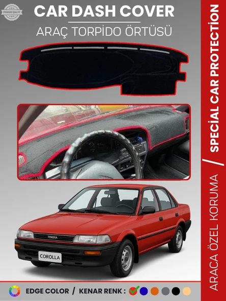 TOYOTA COROLLA (1988-1991) Torpido Örtüsü Panel Halısı Torpido Koruma Tam Uyum UV Koruma Kaymaz ürün görseli 1
