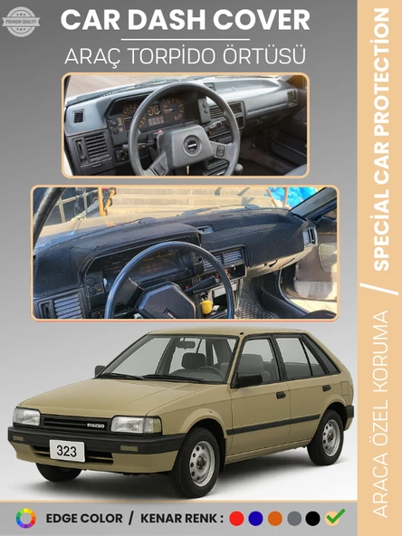 MAZDA 323 BF (1985-1989) Torpido Örtüsü Panel Koruma Torpido Koruma Tam Uyum Çatlamayı Önler Kaymaz ürün görseli 1