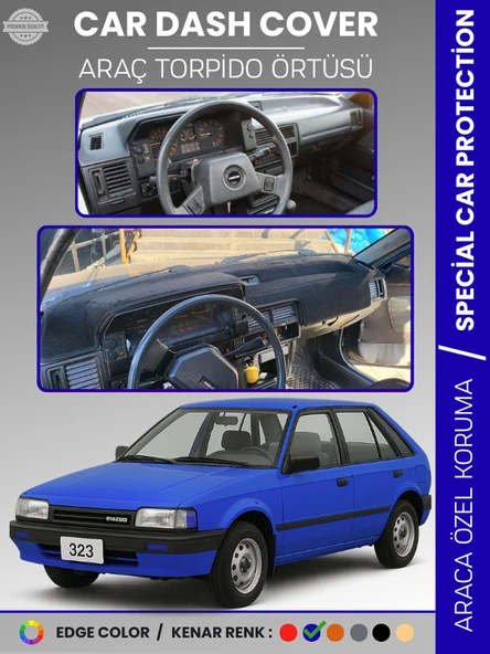 MAZDA 323 BF (1985-1989) Torpido Örtüsü Panel Koruma Torpido Koruma Tam Uyum Çatlamayı Önler Kaymaz ürün görseli 1