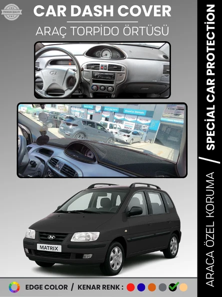 HYUNDAI MATRIX (2001-2010) Torpido Örtüsü Ön Göğüs Koruma Torpido Koruma Tam Uyum Çatlamayı Önler ürün görseli 1