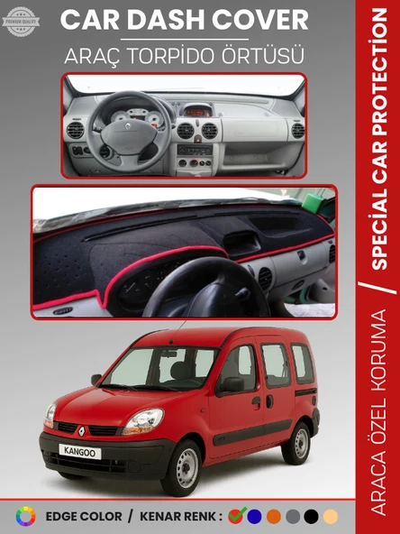 RENAULT KANGOO (1997-2008) AIRBAGSIZ Torpido Örtüsü Ön Panel Koruma Tam Uyum UV Koruma Kaymaz ürün görseli 1