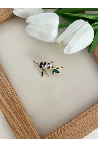 nergis collection Panda Broş Yaka İğnesi Tasarım Broş ürün görseli 1