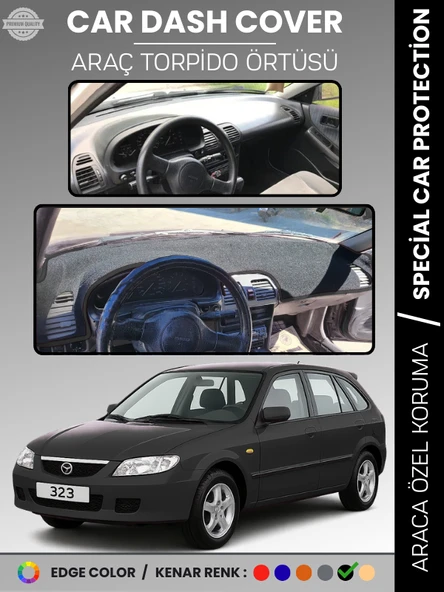 MAZDA 323 BJ HATCHBACK (1998-2003) Torpido Örtüsü Panel Koruma Torpido Koruma Tam Uyum UV Koruma ürün görseli 1
