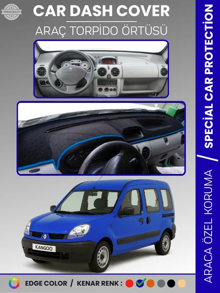 RENAULT KANGOO (1997-2008) AIRBAGSIZ Torpido Örtüsü Ön Panel Koruma Tam Uyum UV Koruma Kaymaz ürün görseli 1