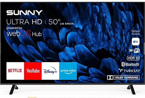 Sunny SN50QMN252 4K Ultra HD 50" 127 Ekran Uydu Alıcılı webOS Smart QLED TV ürün görseli 1